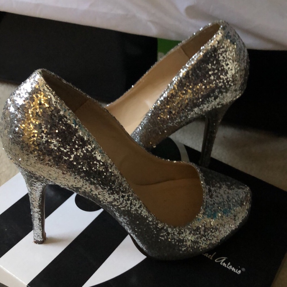 Silver Glitter Heels